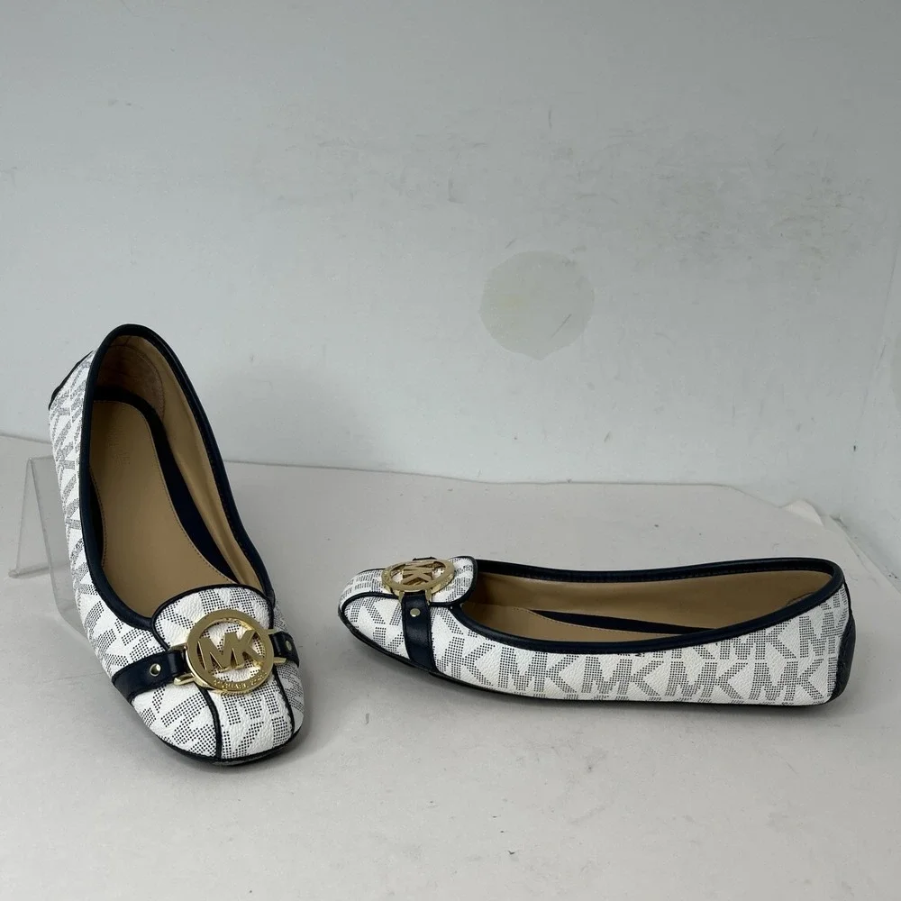 Michael Kors Logo Leather Ballet Flats Size 8‎